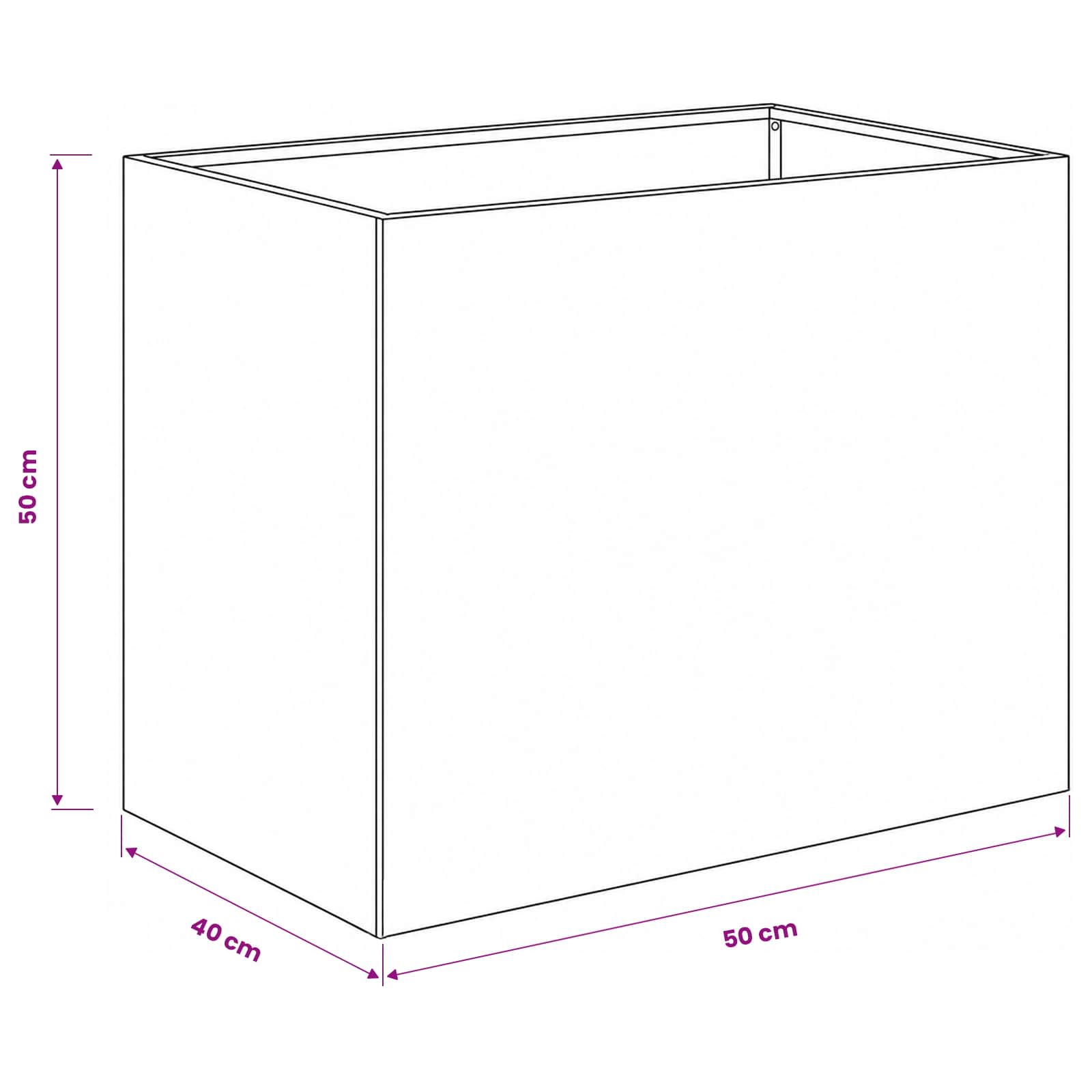 Γλάστρα Κήπου Ανθρακί 50 x 40 x 50 εκ Ψυχρής έλασης χάλυβας