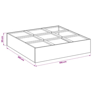 Γλάστρα Κήπου Ανθρακί 100 x 100 x 20 cm Ψυχρής έλασης χάλυβας