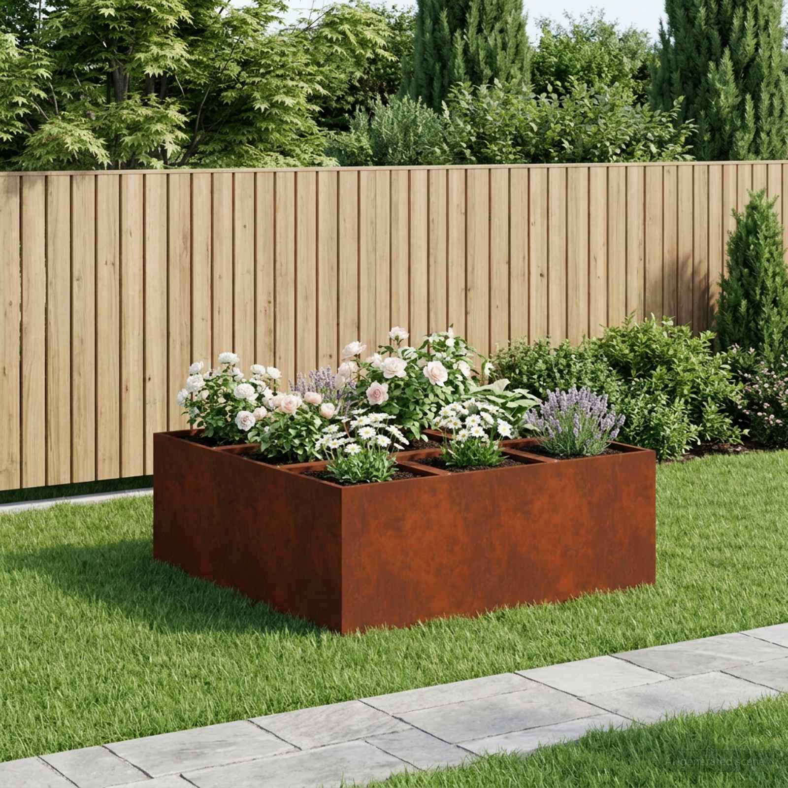 Γλάστρα Κήπου Σκ rusty 100 x 100 x 20 cm