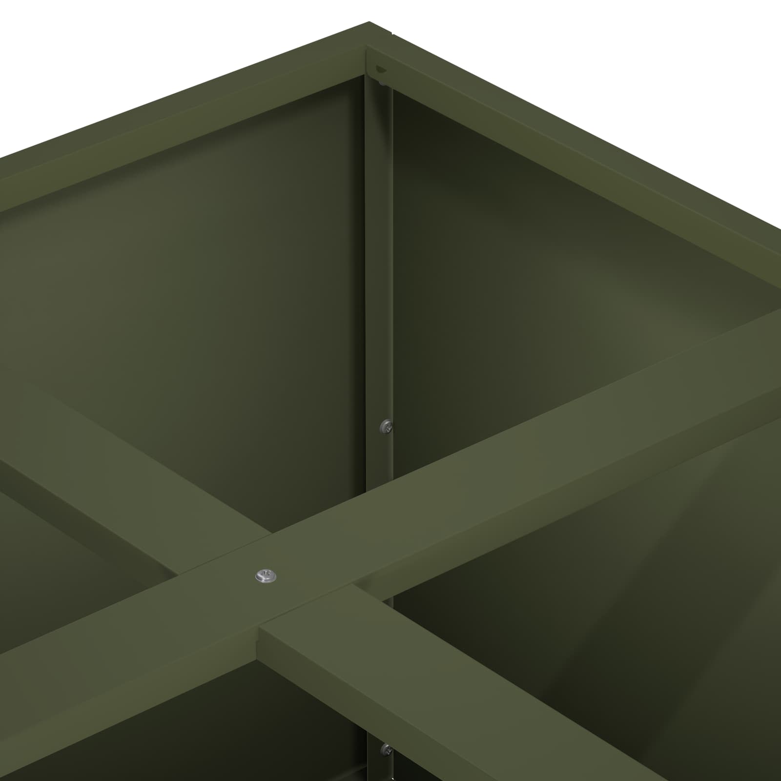 Γλάστρα Κήπου Λαδί 100 x 100 x 30 cm Ψυχρής έλασης χάλυβας