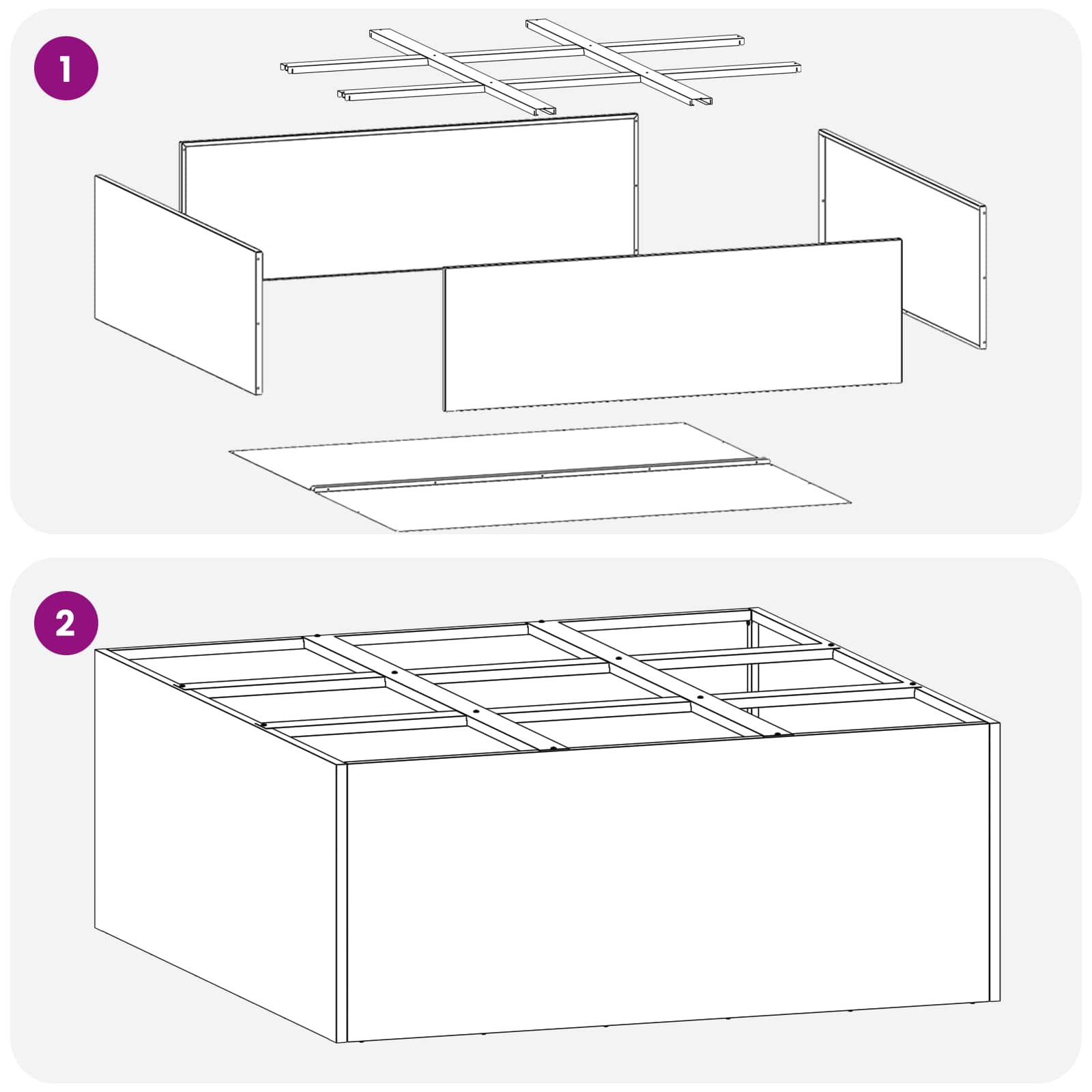 Γλάστρα Κήπου Λαδί 100 x 100 x 30 cm Ψυχρής έλασης χάλυβας