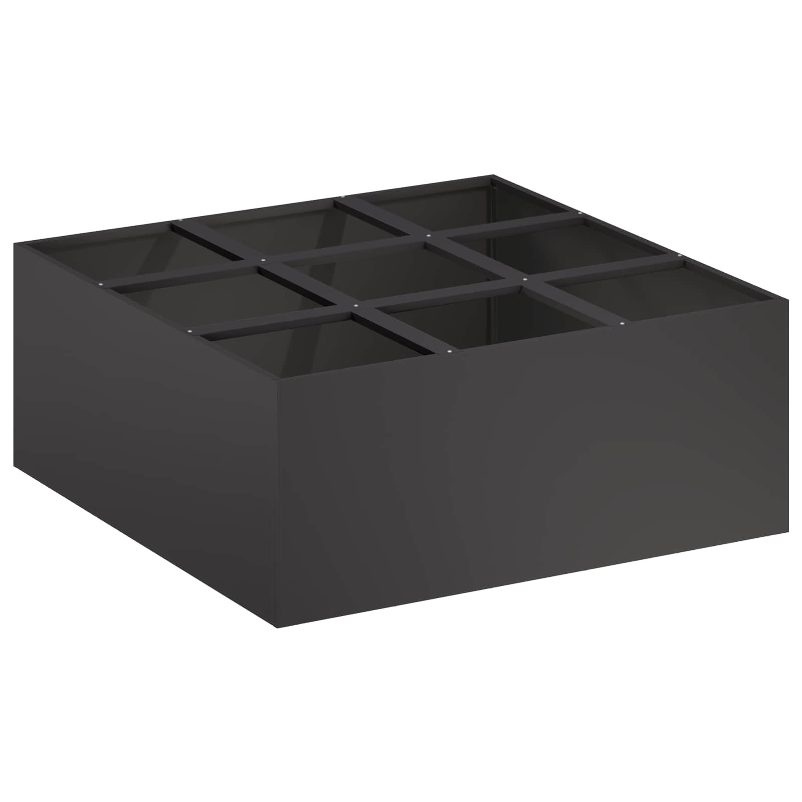 Γλάστρα Κήπου Μαύρο 100 x 100 x 40 cm Ψυχρής έλασης χάλυβας
