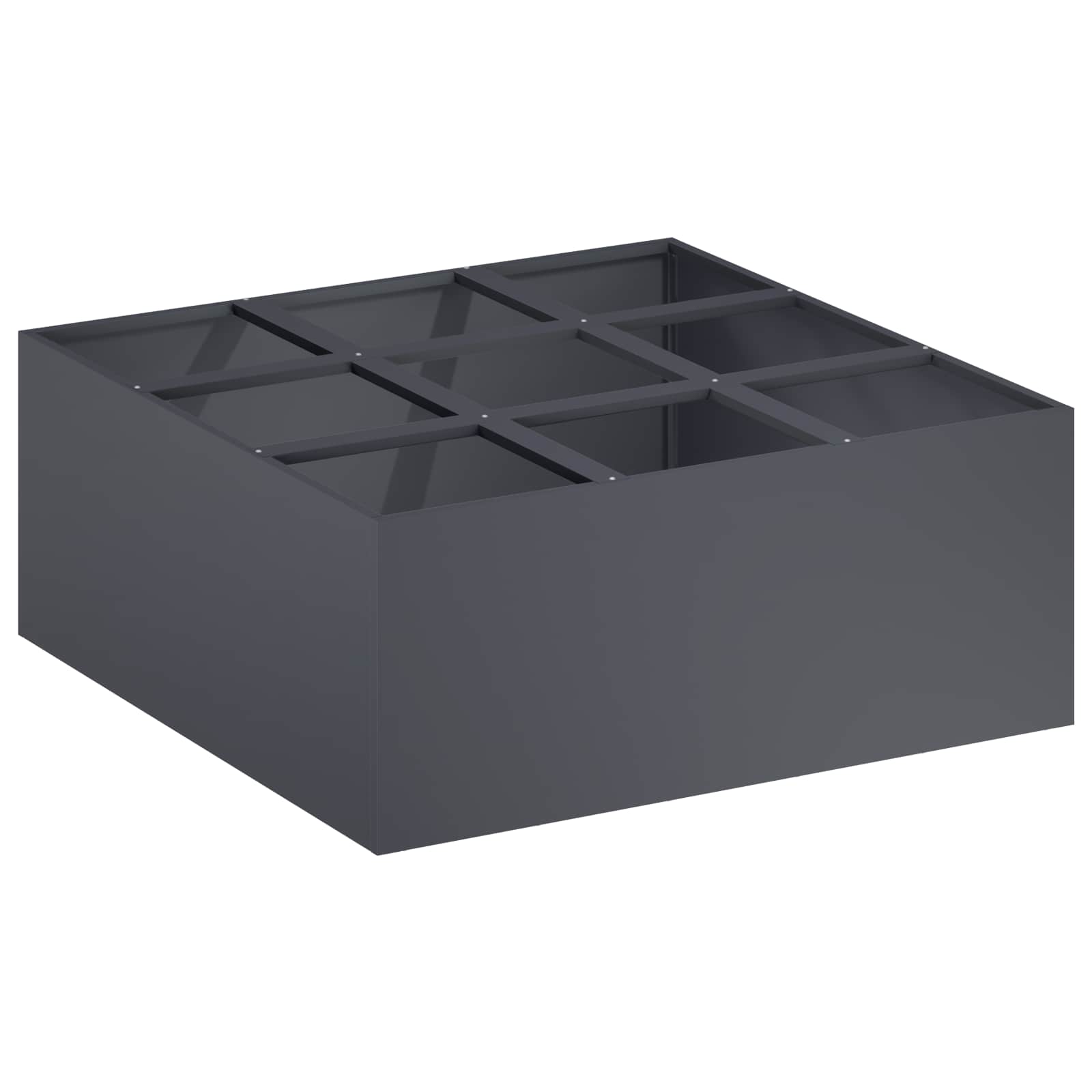 Γλάστρα Κήπου Ανθρακί 100 x 100 x 40 cm Ψυχρής έλασης χάλυβας