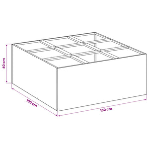 Γλάστρα Κήπου Ανθρακί 100 x 100 x 40 cm Ψυχρής έλασης χάλυβας