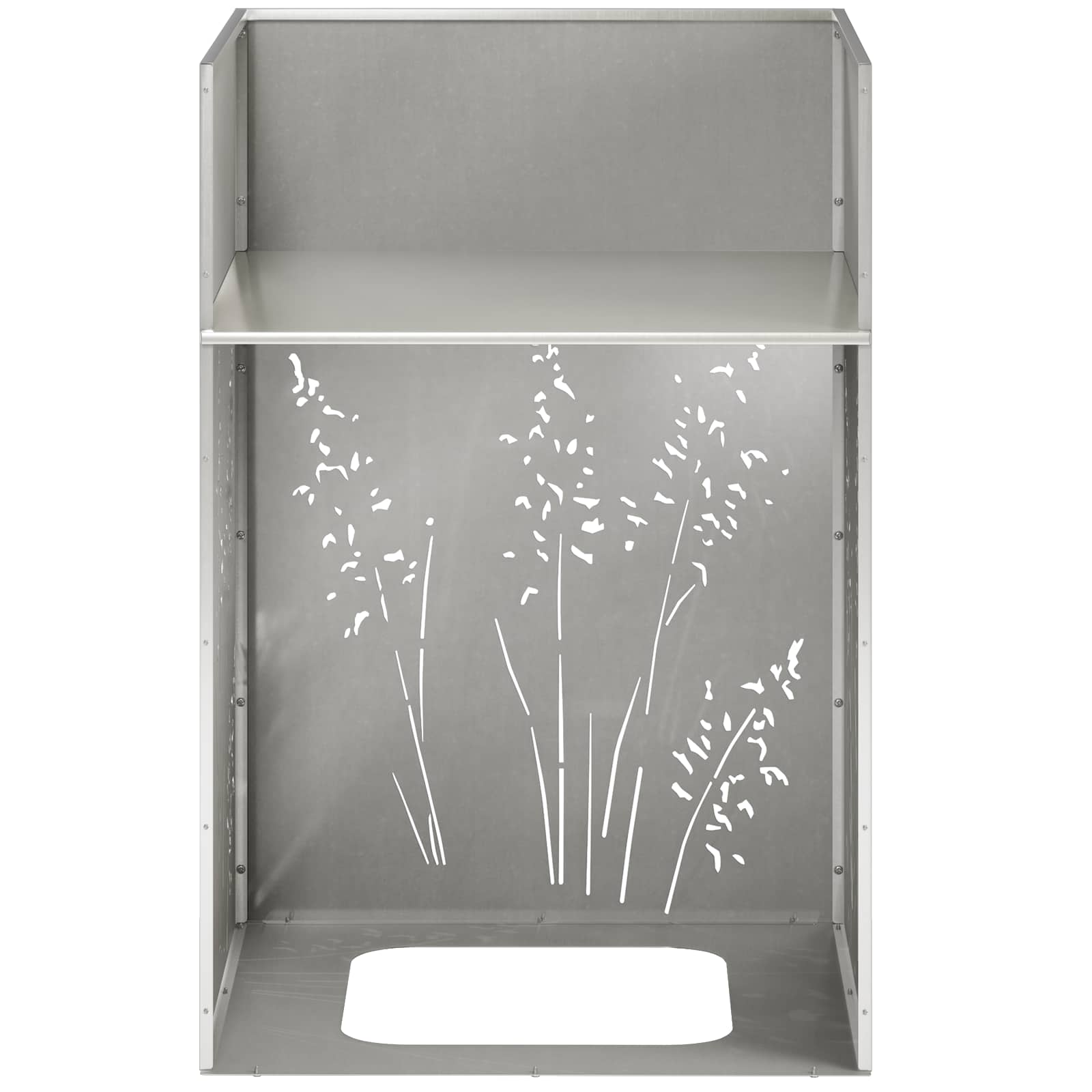 Γλάστρα Κήπου Ασημί 50 x 50 x 75 cm Ανοξείδωτο Ατσάλι