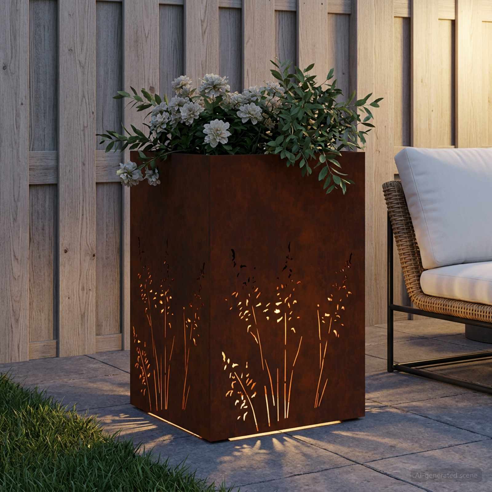 Γλάστρα Κήπου Σκ rusty 50 x 50 x 75 cm