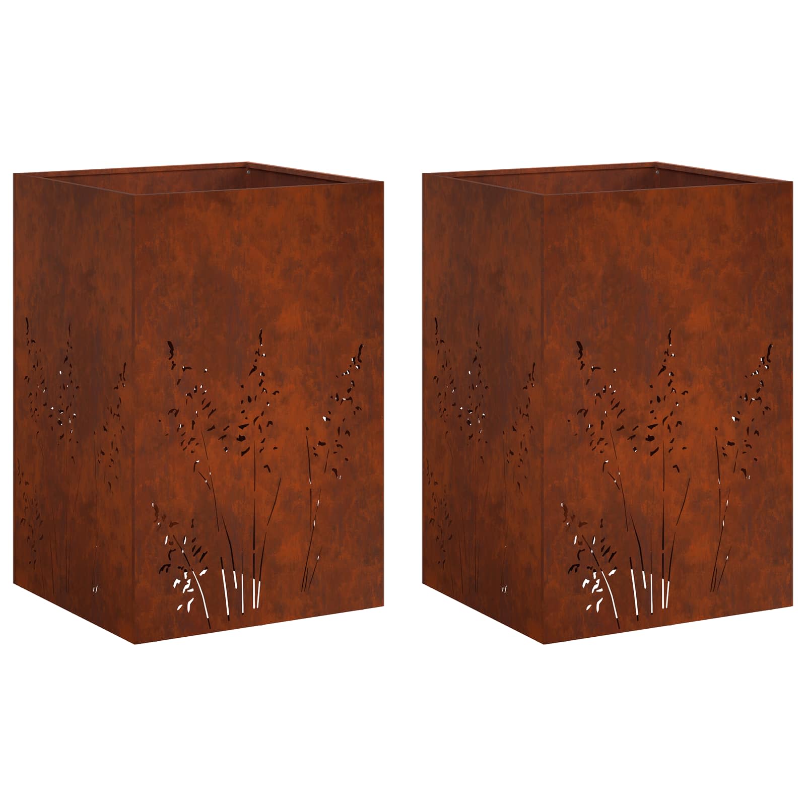 Γλάστρα Κήπου 2 τμχ. Σκ rusty 50 x 50 x 75 cm