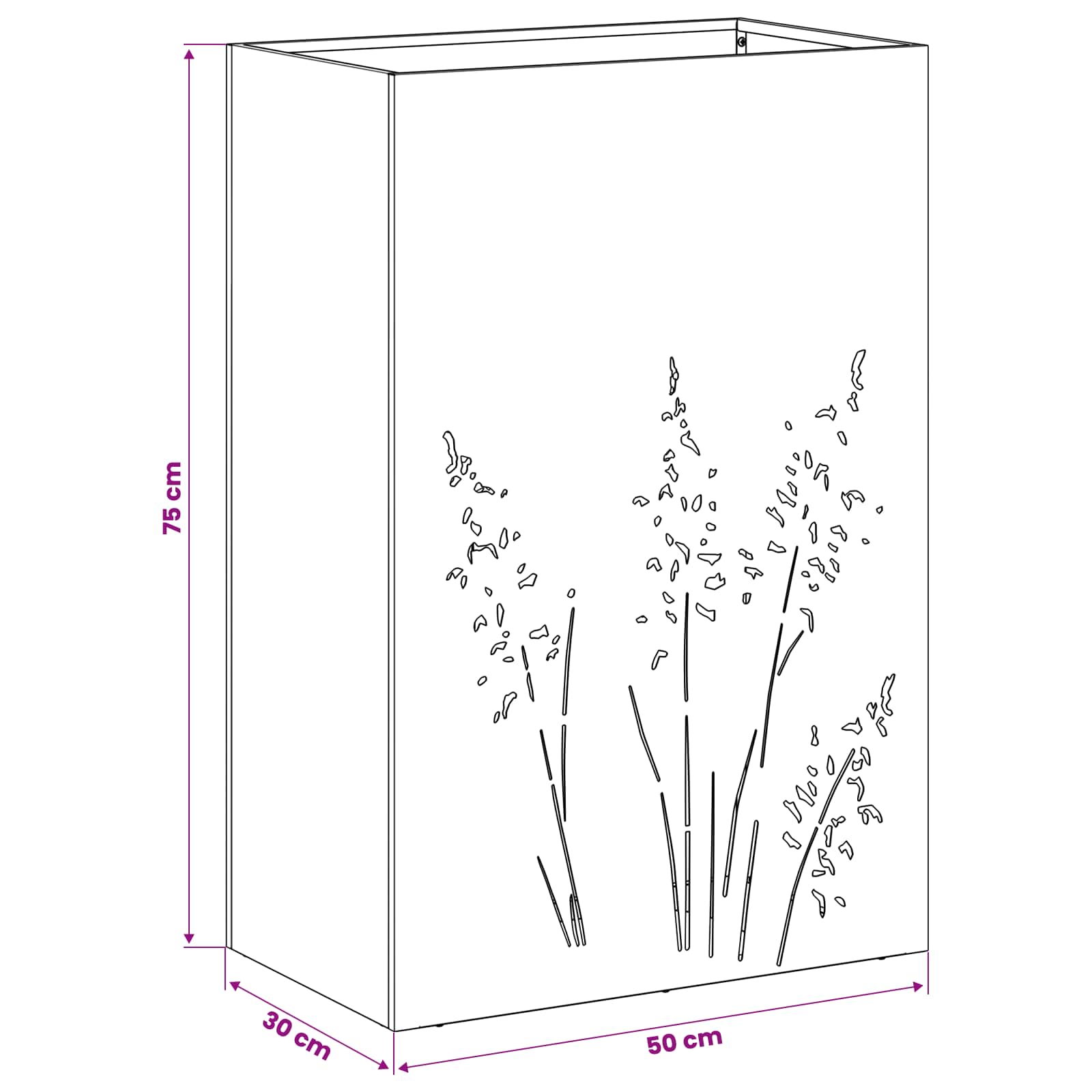 Γλάστρα Κήπου 2 τμχ. Ασημί 50 x 30 x 75 εκ