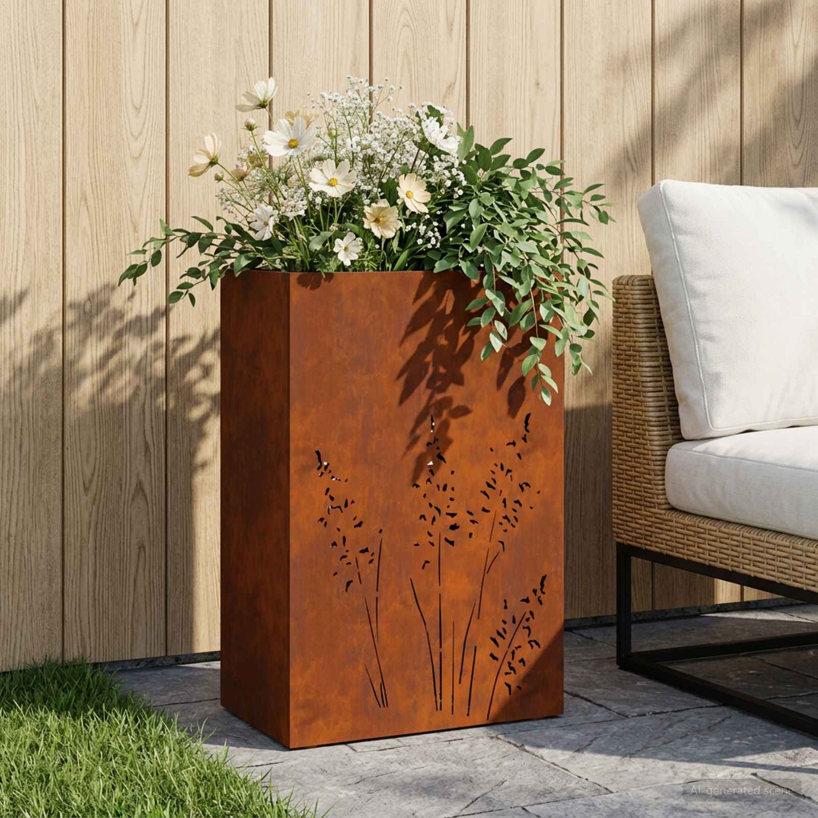 Γλάστρα Κήπου Σκ rusty 50 x 30 x 75 εκ