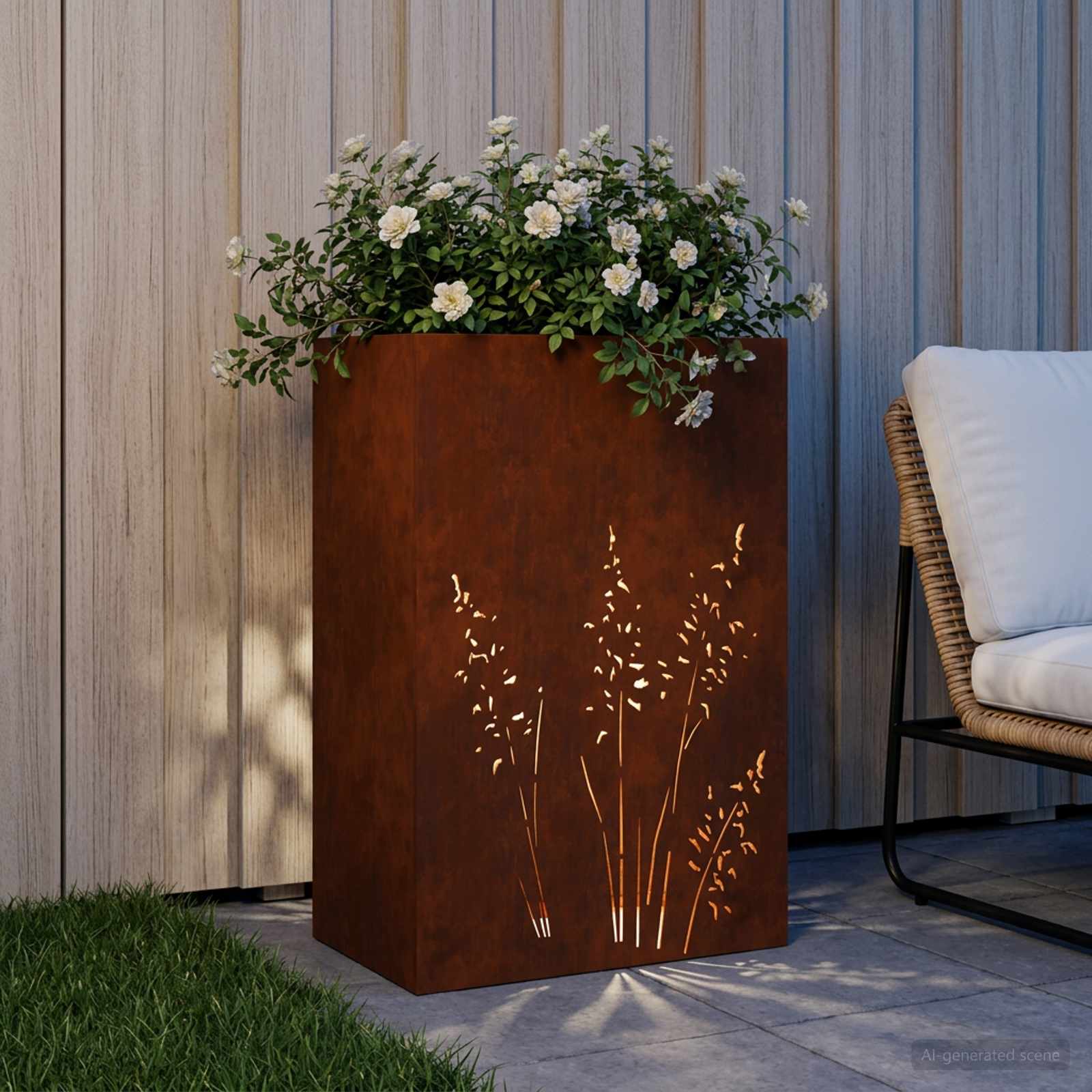 Γλάστρα Κήπου Σκ rusty 50 x 30 x 75 εκ