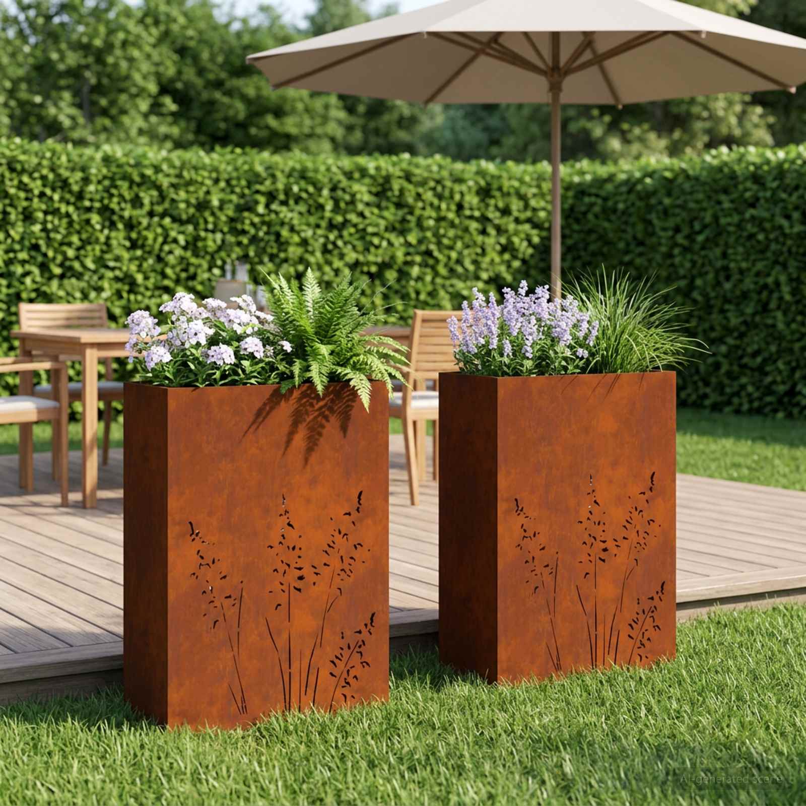 Γλάστρα Κήπου 2 τμχ. Σκ rusty 50 x 30 x 75 εκ - Pakobazaar