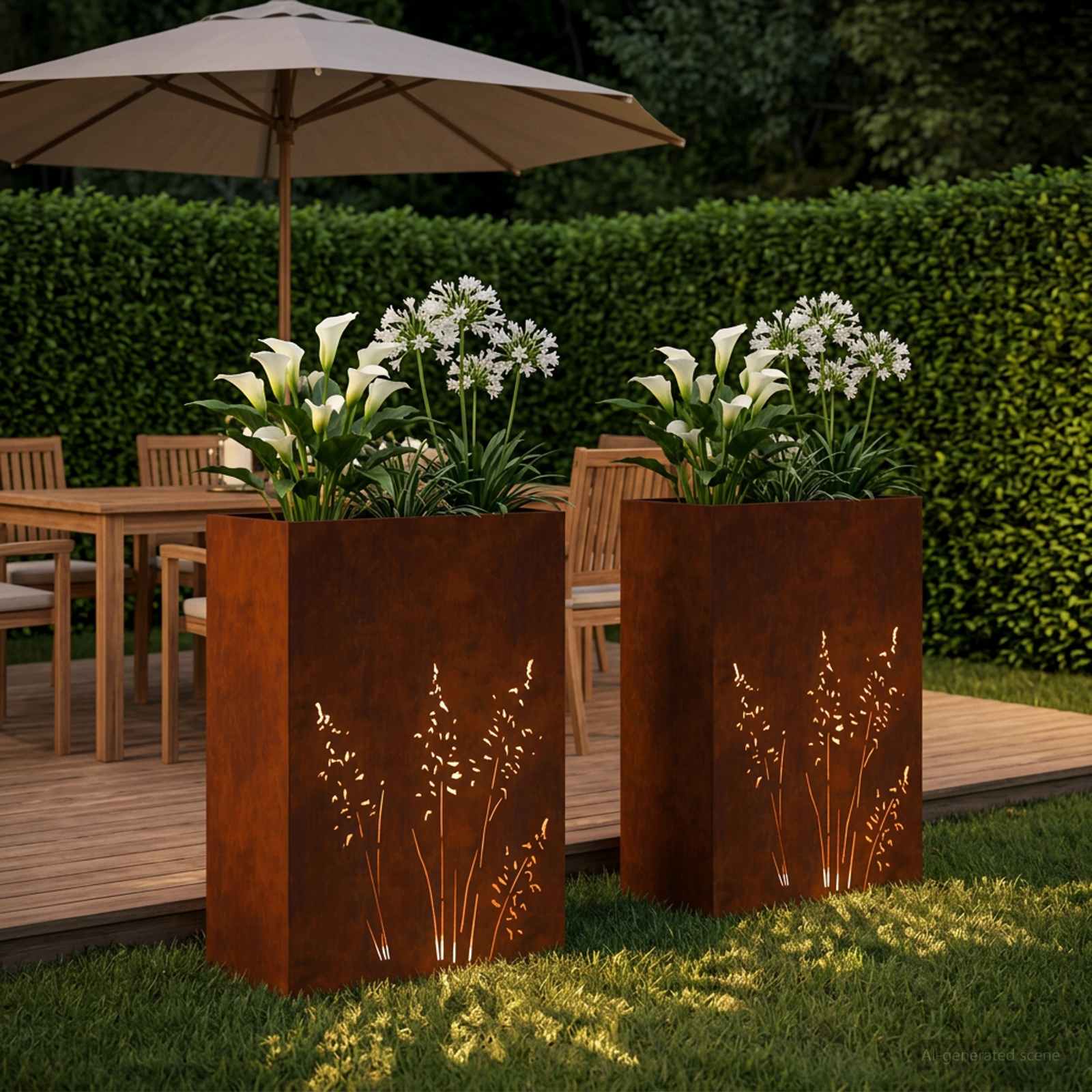 Γλάστρα Κήπου 2 τμχ. Σκ rusty 50 x 30 x 75 εκ - Pakobazaar