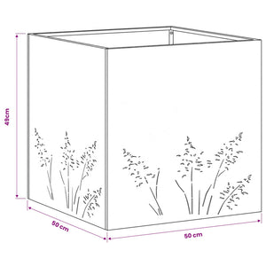 Γλάστρα Κήπου Μαύρο 50 x 50 x 49 cm Ψυχρής έλασης χάλυβας - Pakobazaar