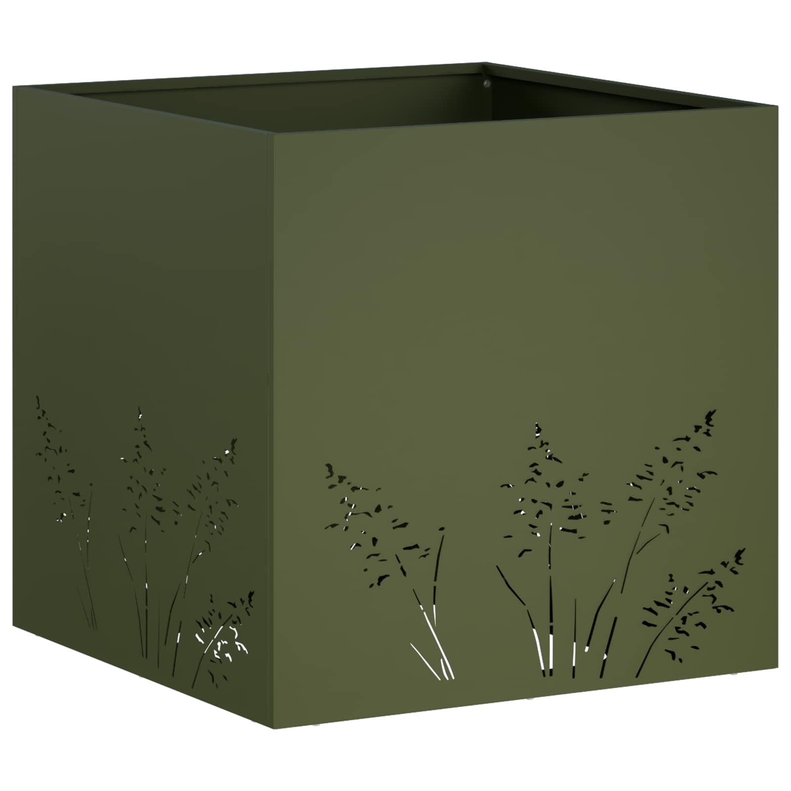 Γλάστρα Κήπου Λαδί 50 x 50 x 49 cm Ψυχρής έλασης χάλυβας - Pakobazaar
