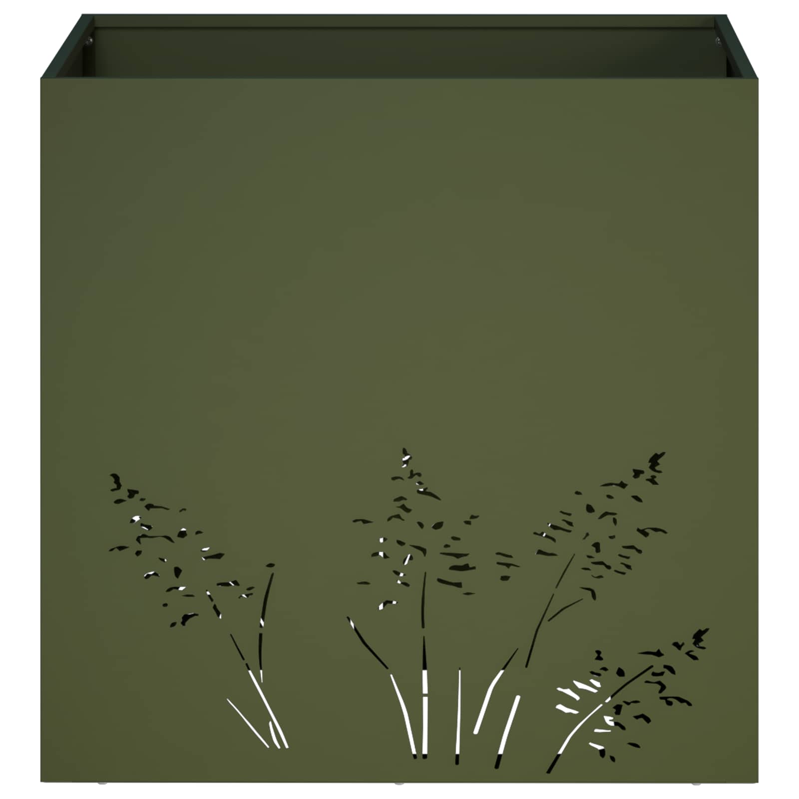 Γλάστρα Κήπου Λαδί 50 x 50 x 49 cm Ψυχρής έλασης χάλυβας - Pakobazaar