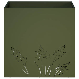 Γλάστρα Κήπου Λαδί 50 x 50 x 49 cm Ψυχρής έλασης χάλυβας - Pakobazaar