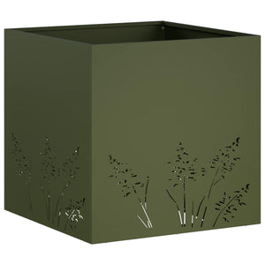 Γλάστρα Κήπου 2 τμχ. Λαδί 50 x 50 x 49 cm Ψυχρής έλασης χάλυβας