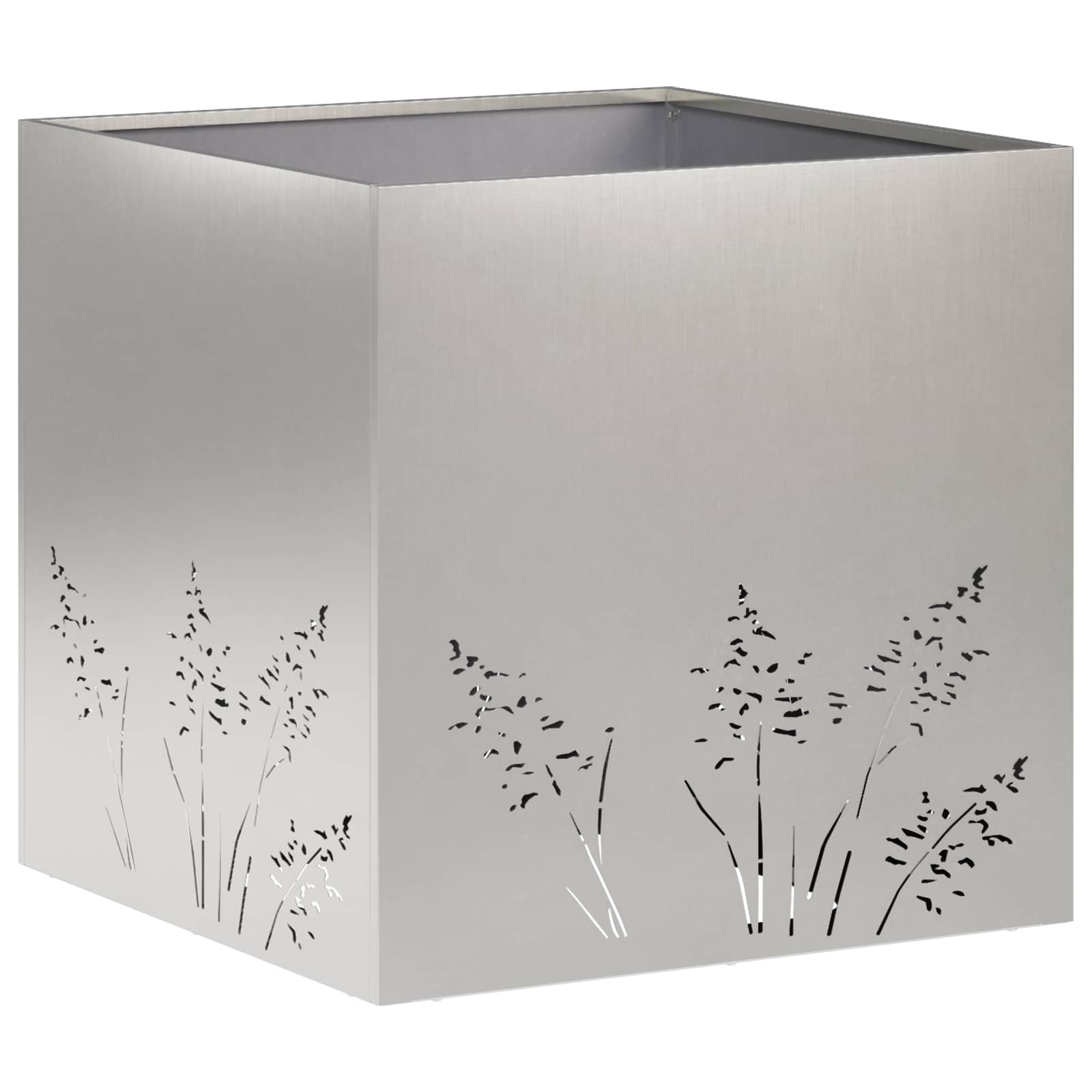 Γλάστρα Κήπου Ασημί 50 x 50 x 49 cm Ανοξείδωτο Ατσάλι - Pakobazaar