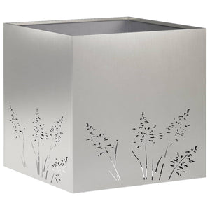 Γλάστρα Κήπου 2 τμχ. Ασημί 50 x 50 x 49 cm Ανοξείδωτο Ατσάλι - Pakobazaar