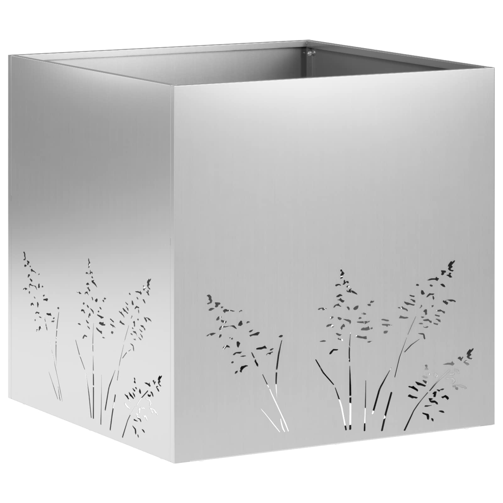Γλάστρα Κήπου Ασημί 50 x 50 x 49 cm Γαλβανισμένος Χάλυβας