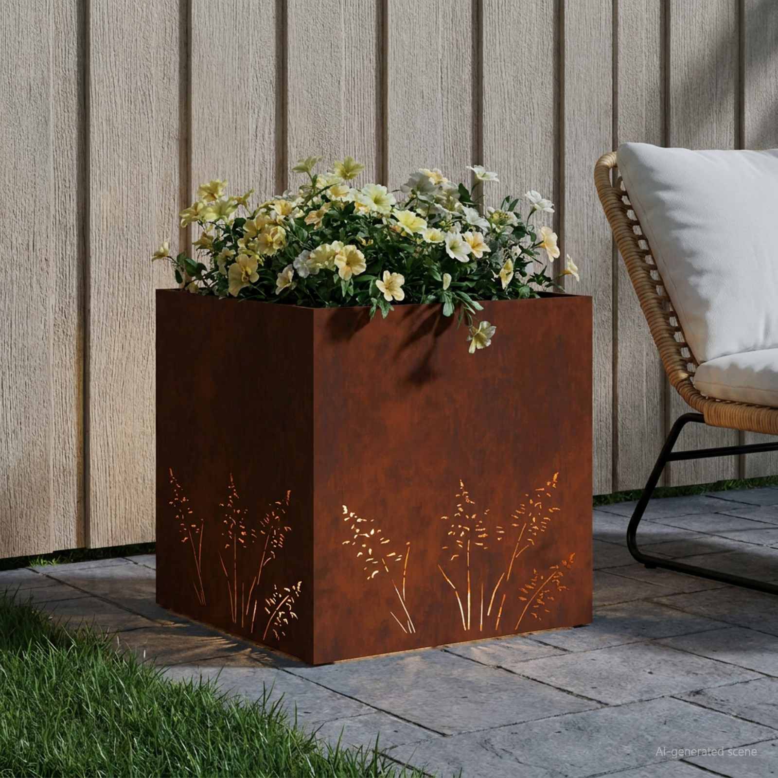Γλάστρα Κήπου Σκ rusty 50 x 50 x 49 cm