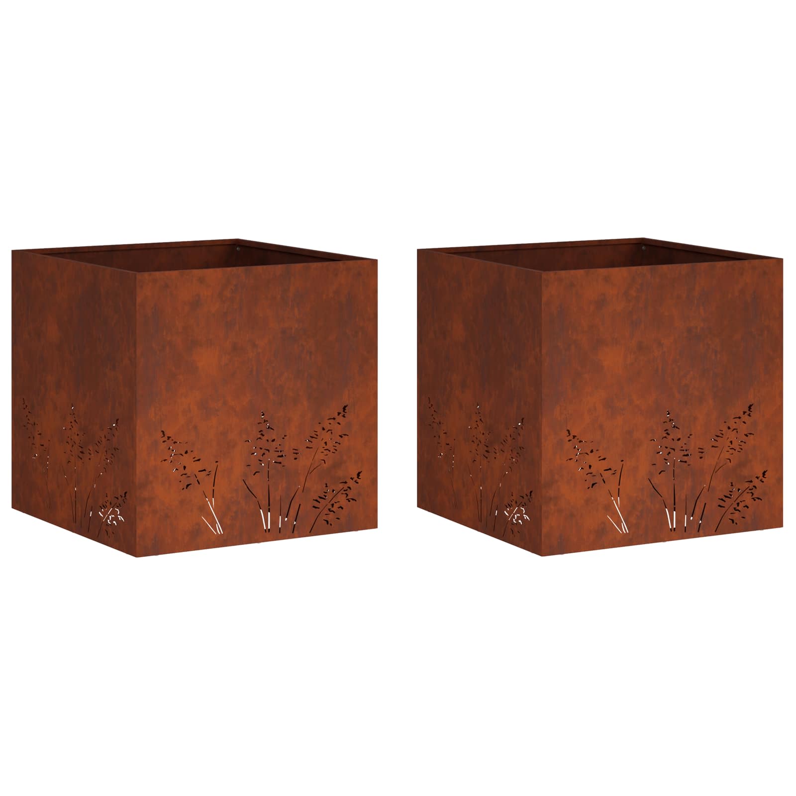 Γλάστρα Κήπου 2 τμχ. Σκ rusty 50 x 50 x 49 cm