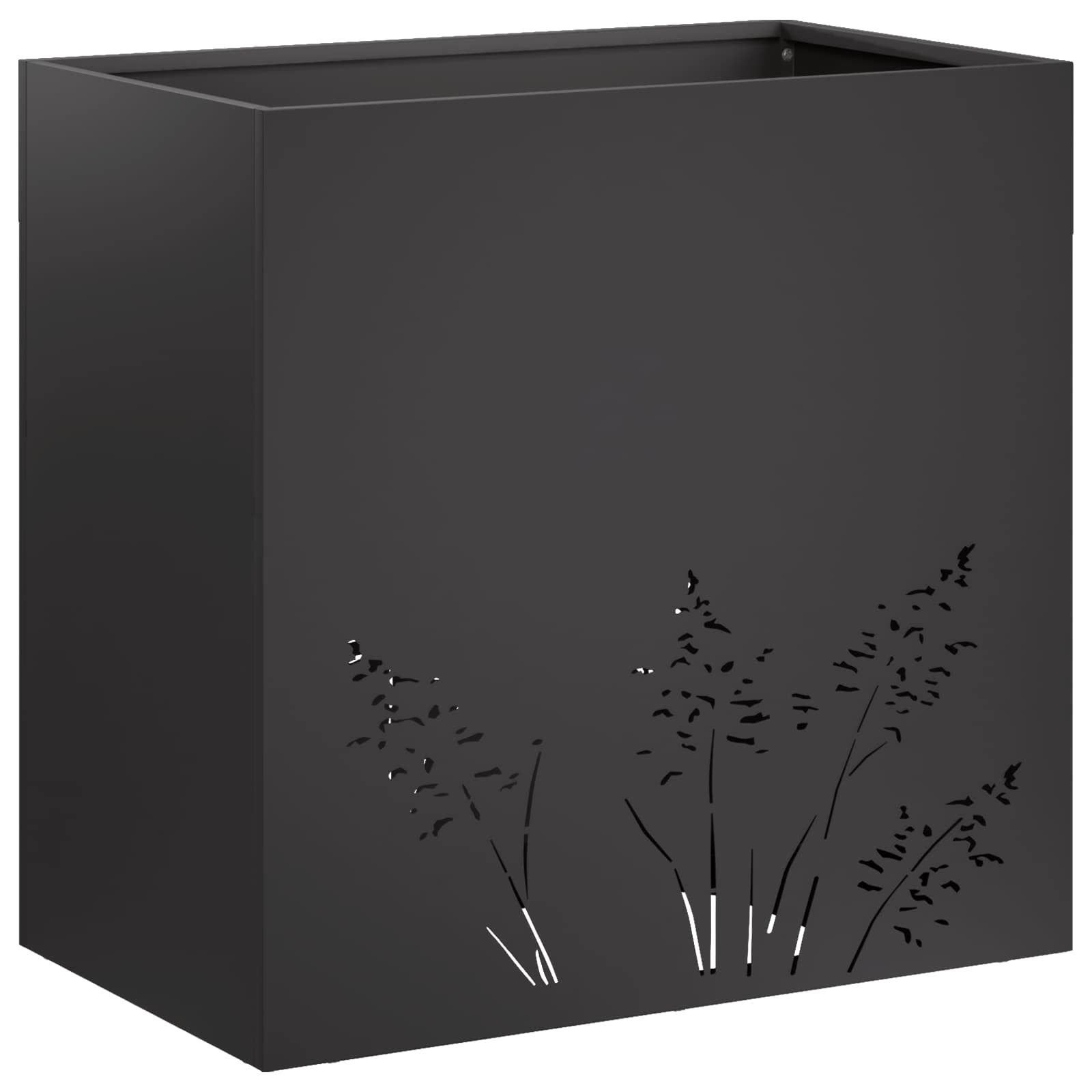 Γλάστρα Κήπου Μαύρο 50 x 30 x 49 εκ Ψυχρής έλασης χάλυβας