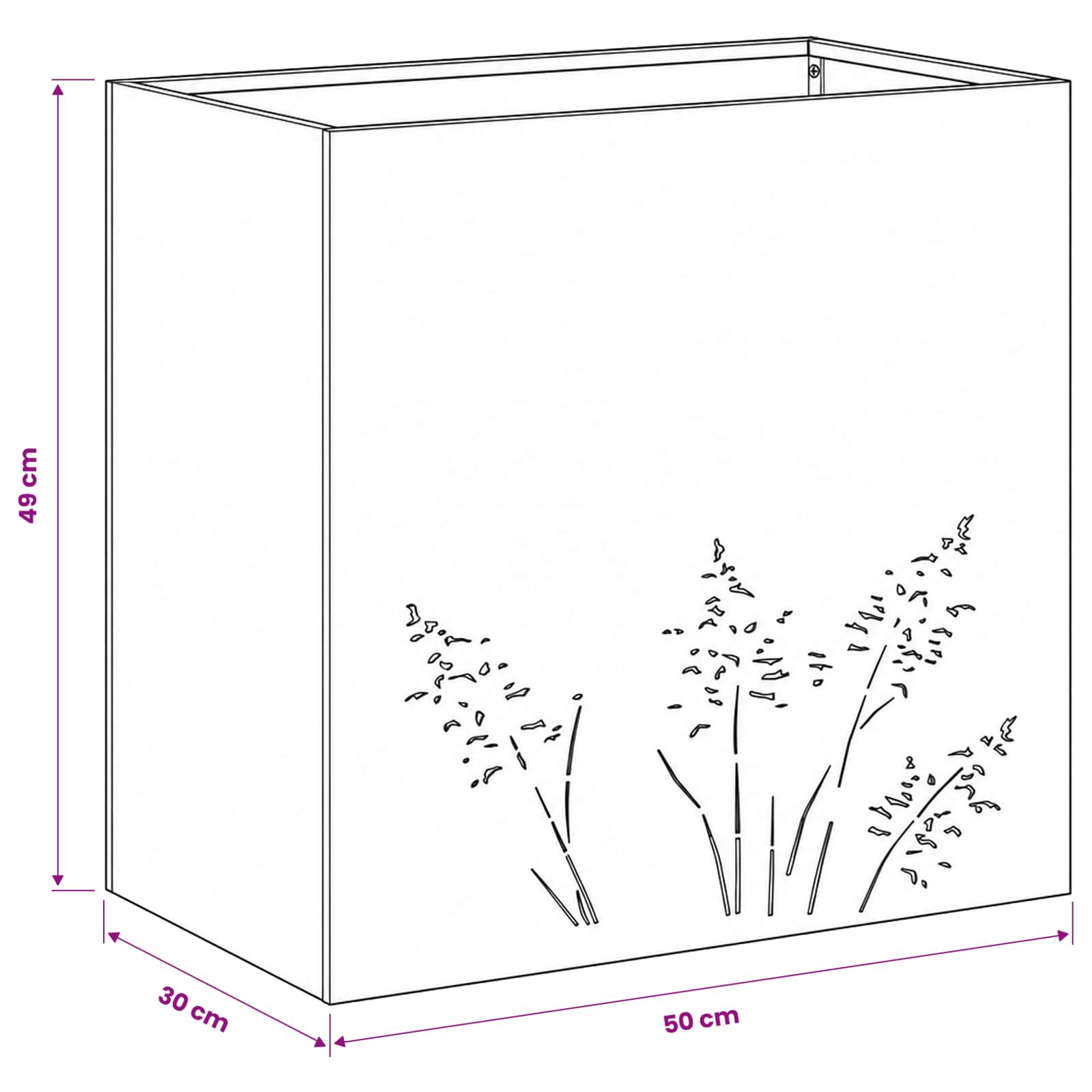 Γλάστρα Κήπου 2 τμχ. Μαύρο 50 x 30 x 49 εκ