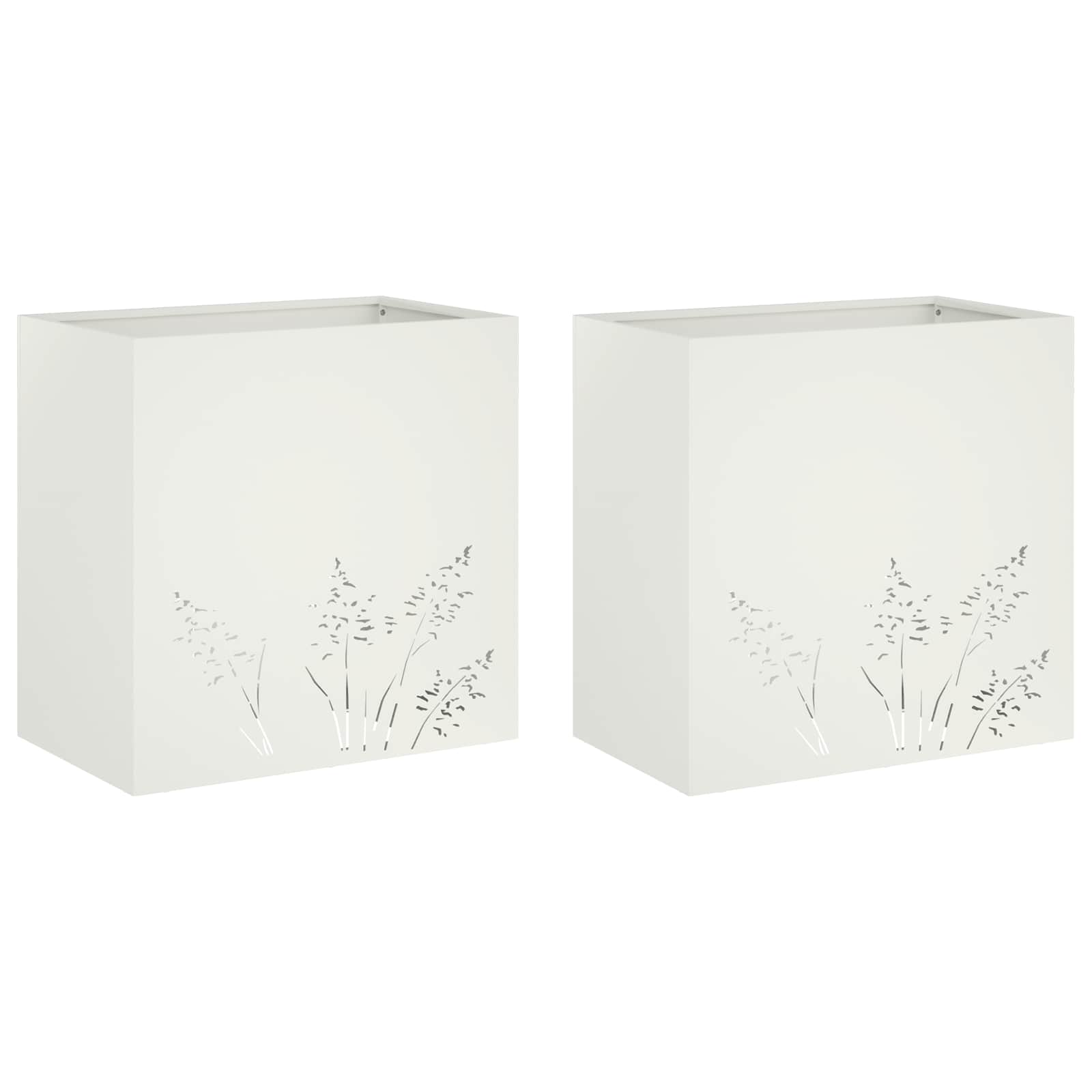 Γλάστρα Κήπου 2 τμχ. Λευκό 50 x 30 x 49 εκ - Pakobazaar