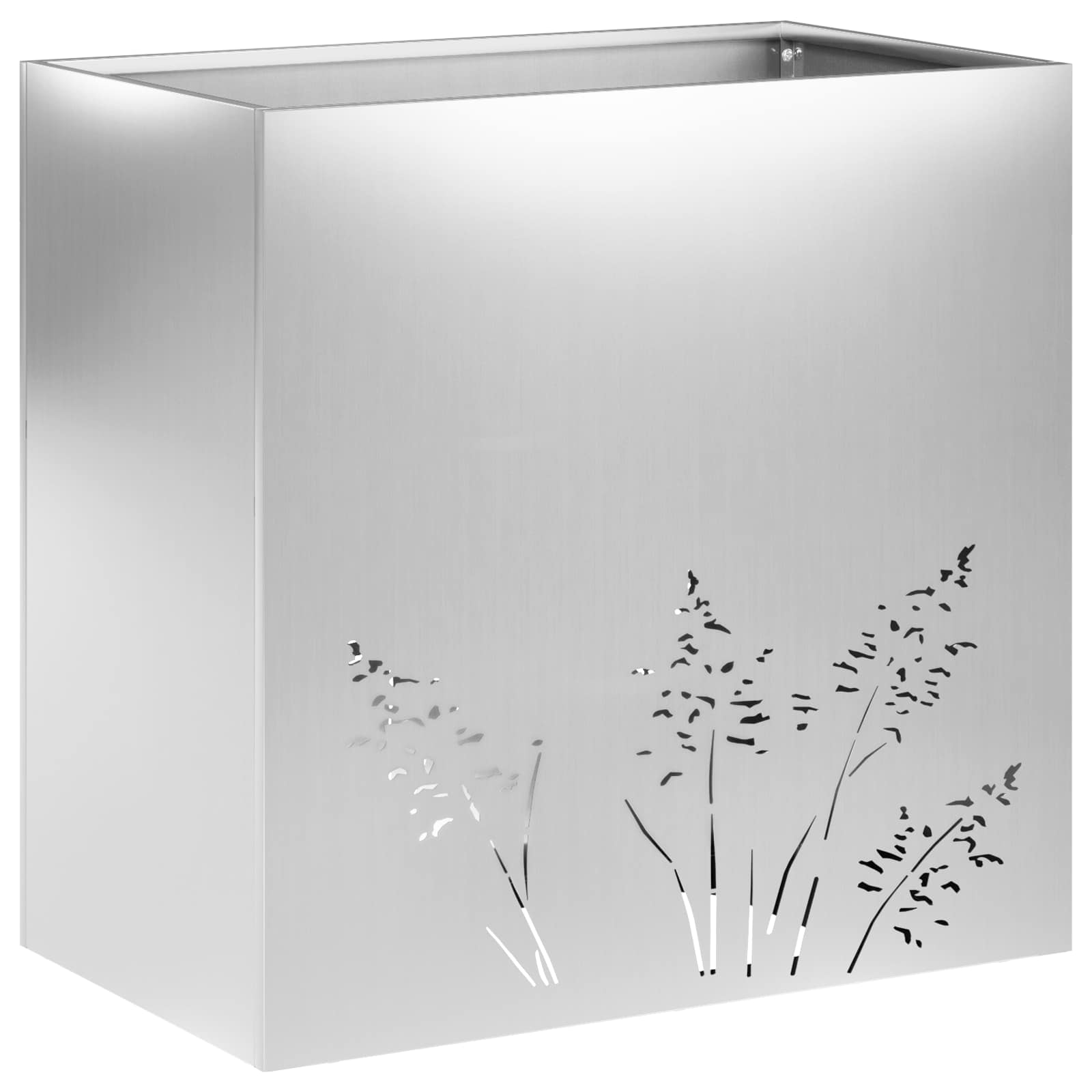 Γλάστρα Κήπου Ασημί 50 x 30 x 49 εκ Γαλβανισμένος Χάλυβας - Pakobazaar