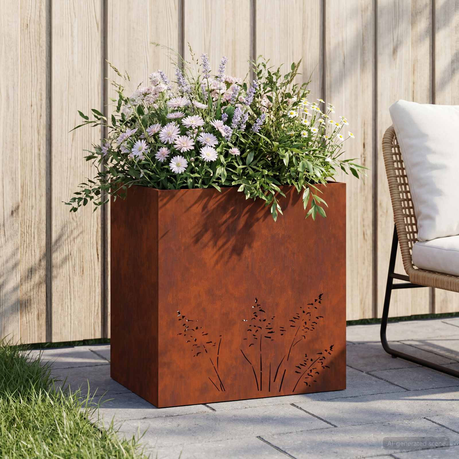 Γλάστρα Κήπου Σκ rusty 50 x 30 x 49 εκ - Pakobazaar