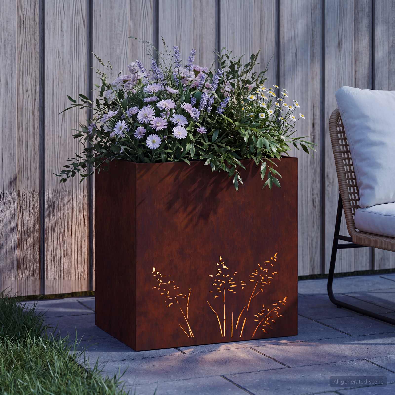 Γλάστρα Κήπου Σκ rusty 50 x 30 x 49 εκ - Pakobazaar
