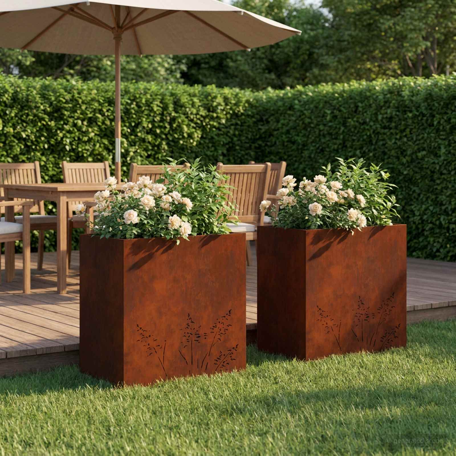 Γλάστρα Κήπου 2 τμχ. Σκ rusty 50 x 30 x 49 εκ - Pakobazaar