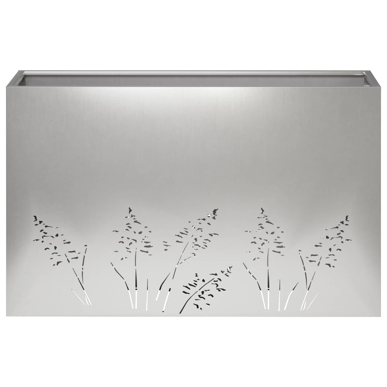 Γλάστρα Κήπου 2 τμχ. Ασημί 80 x 30 x 49 εκ Ανοξείδωτο Ατσάλι - Pakobazaar