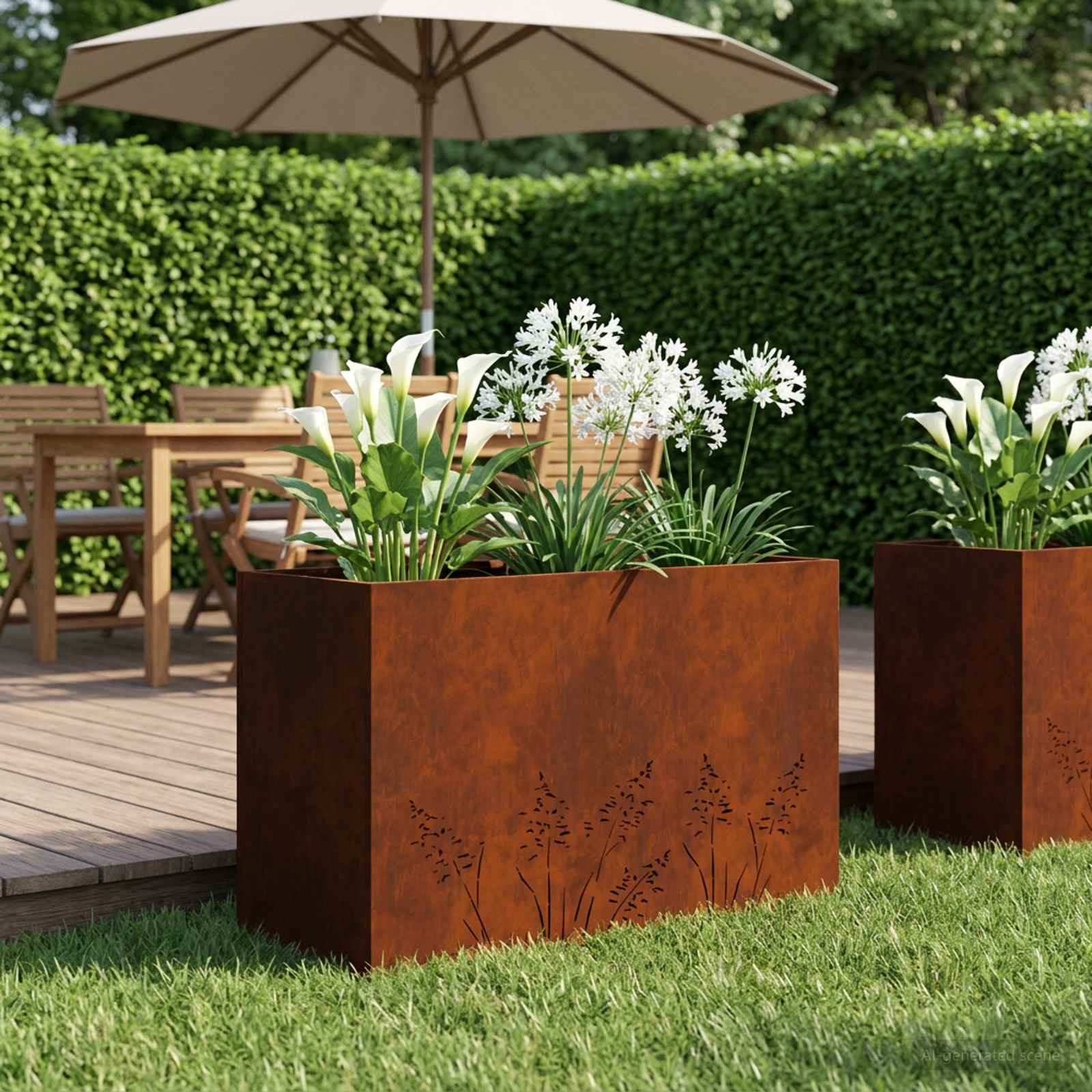 Γλάστρα Κήπου Σκ rusty 80 x 30 x 49 εκ - Pakobazaar