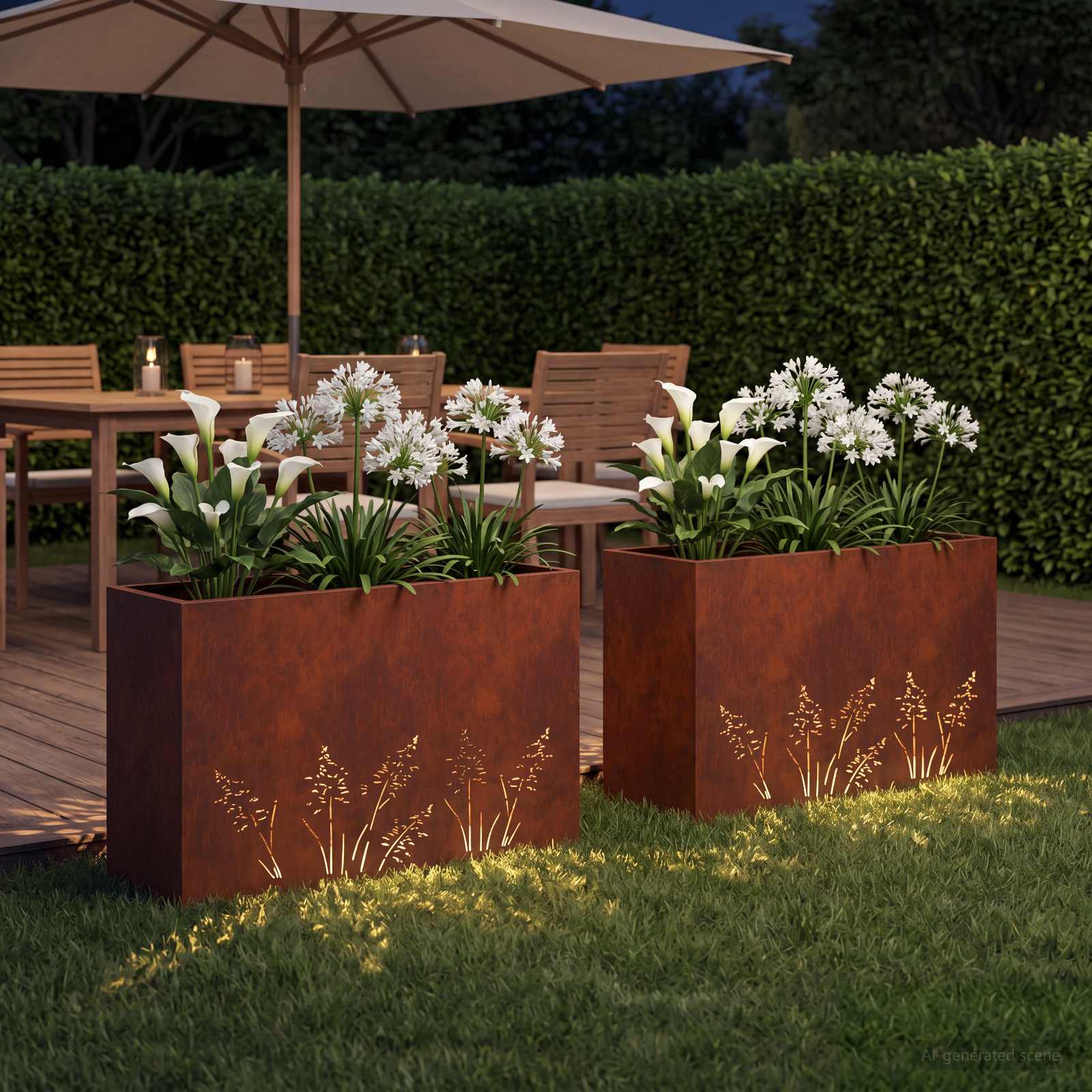 Γλάστρα Κήπου 2 τμχ. Σκ rusty 80 x 30 x 49 εκ - Pakobazaar