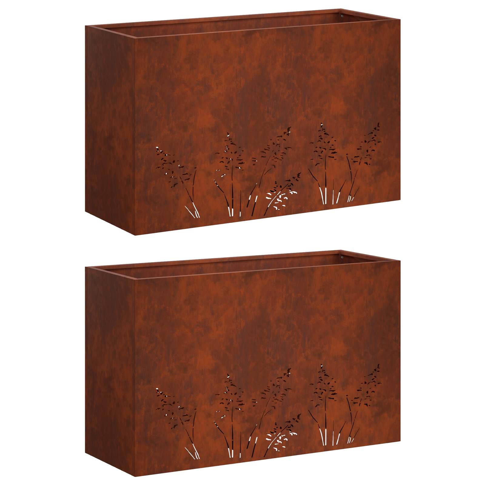 Γλάστρα Κήπου 2 τμχ. Σκ rusty 80 x 30 x 49 εκ - Pakobazaar