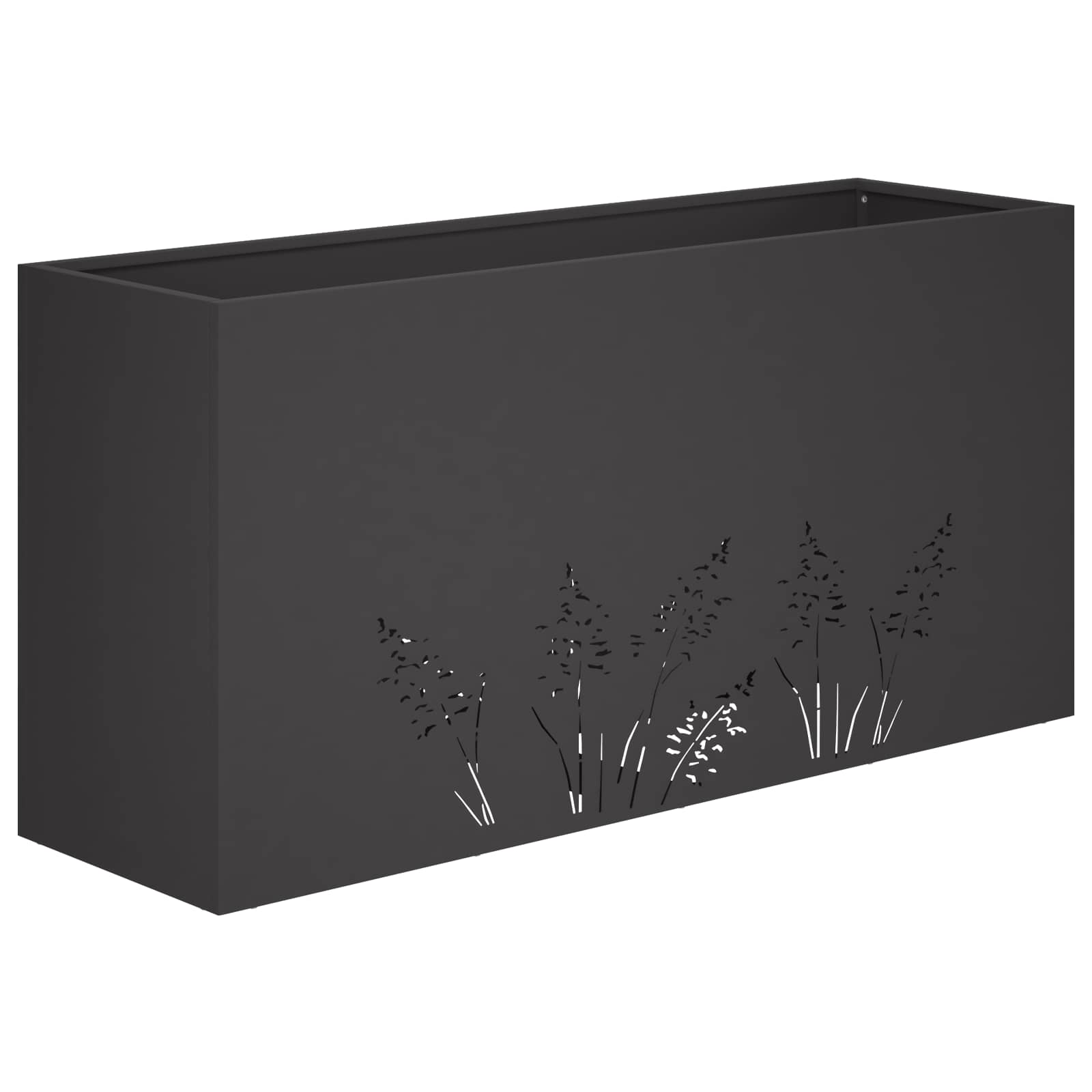Γλάστρα Κήπου Μαύρο 100 x 20 x 49 εκ Ψυχρής έλασης χάλυβας - Pakobazaar