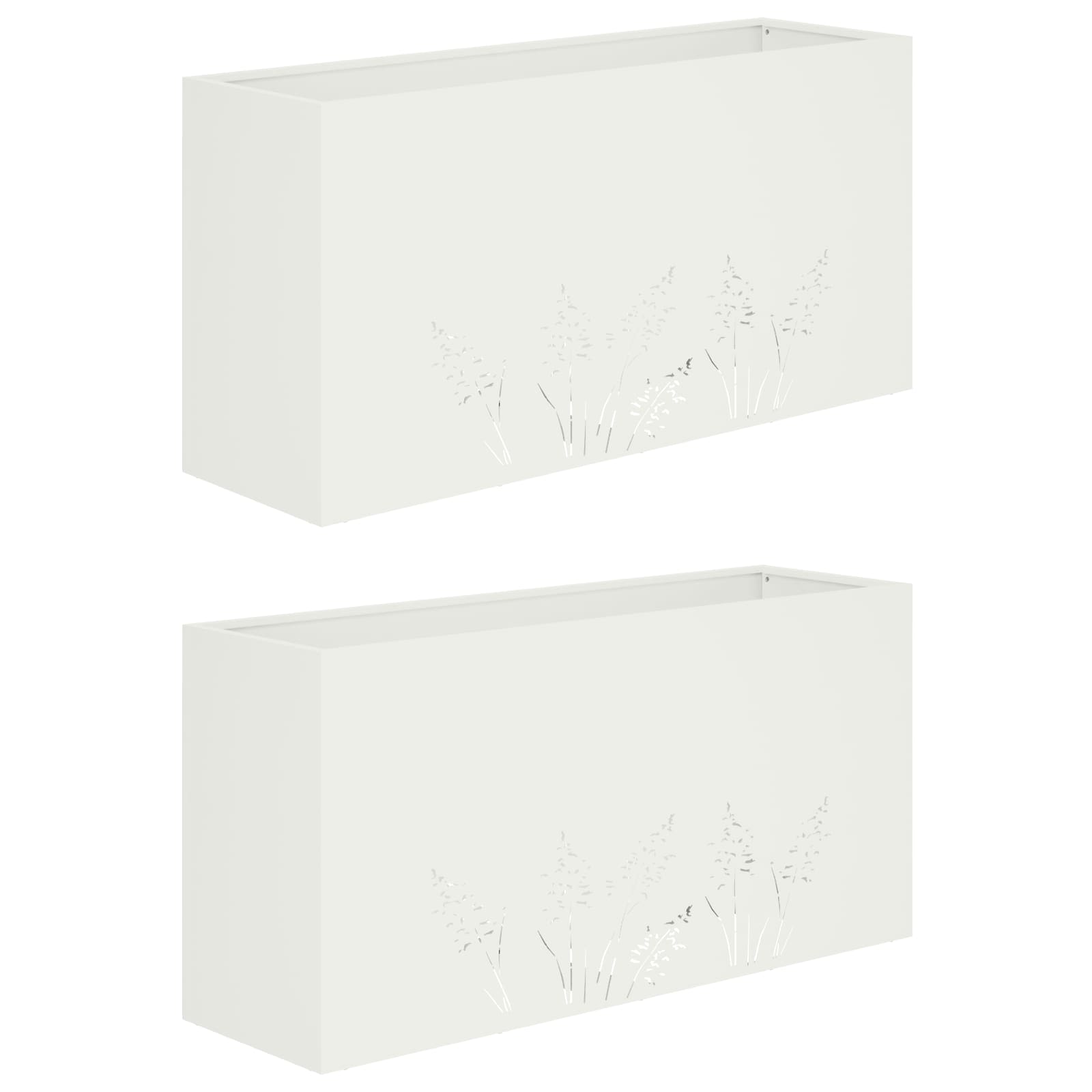 Γλάστρα Κήπου 2 τμχ. Λευκό 100 x 20 x 49 εκ