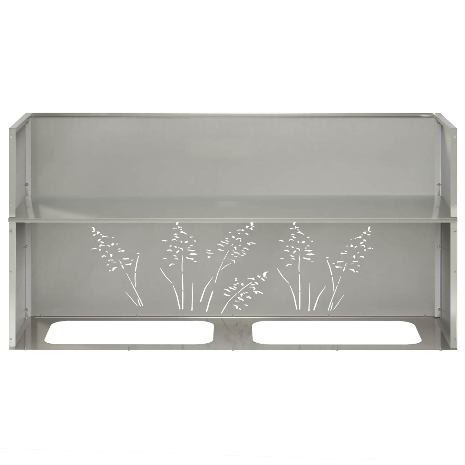 Γλάστρα Κήπου 2 τμχ. Ασημί 100 x 20 x 49 εκ Ανοξείδωτο Ατσάλι
