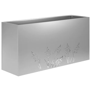 Γλάστρα Κήπου 2 τμχ. Ασημί 100 x 20 x 49 εκ