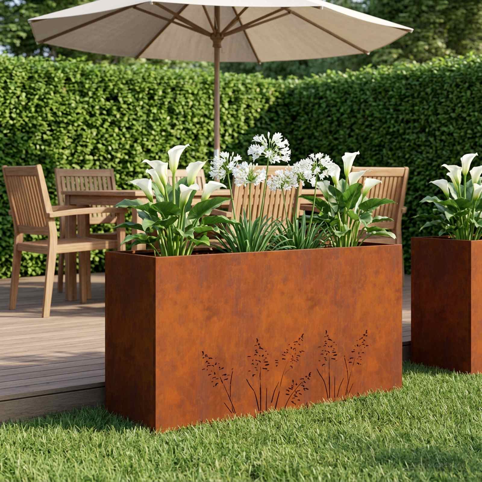 Γλάστρα Κήπου Σκ rusty 100 x 20 x 49 εκ