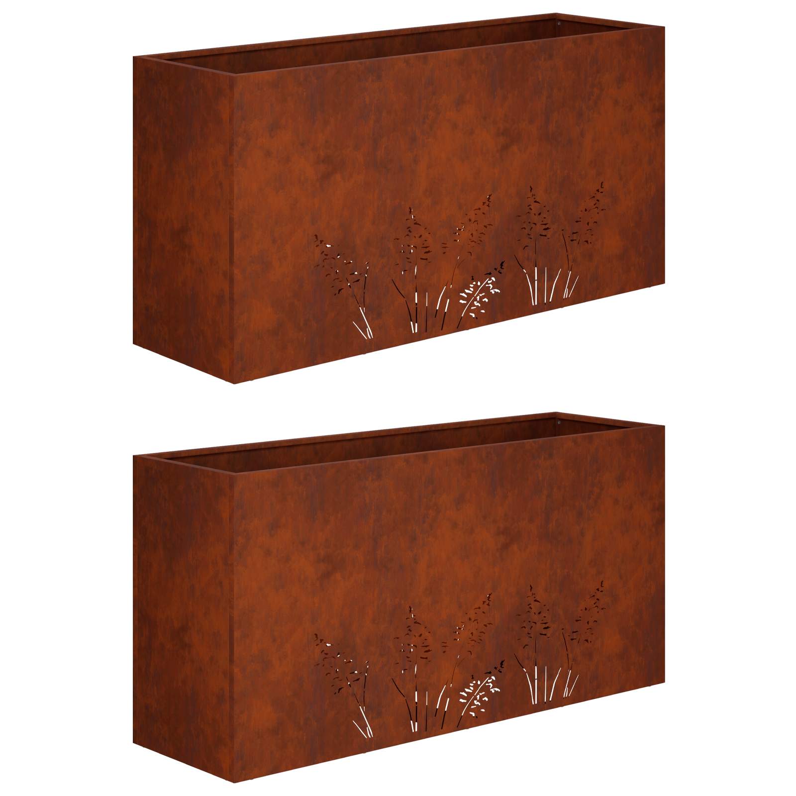 Γλάστρα Κήπου 2 τμχ. Σκ rusty 100 x 20 x 49 εκ - Pakobazaar