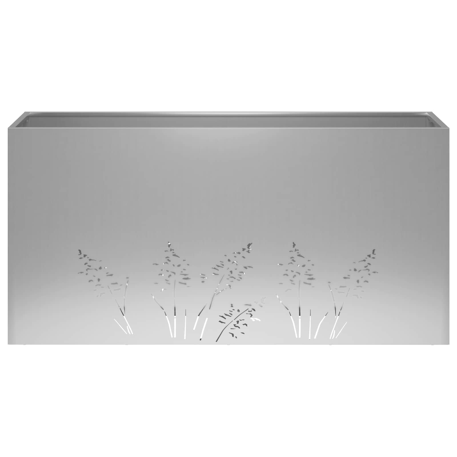 Γλάστρα Κήπου 2 τμχ. Ασημί 100 x 30 x 49 εκ
