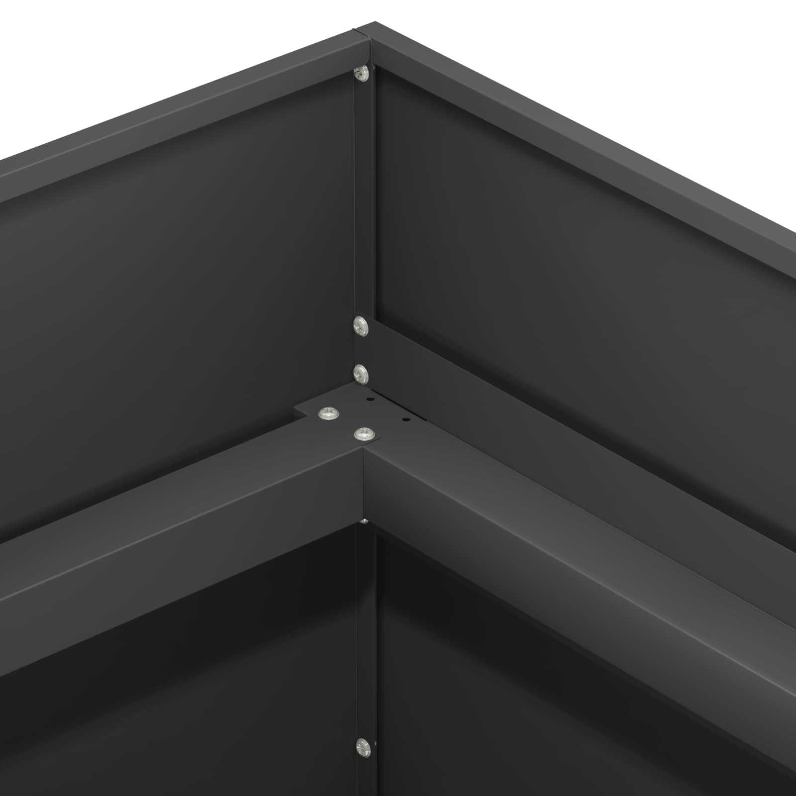 Γλάστρα Κήπου Μαύρο 40 x 40 x 60 cm Ψυχρής έλασης χάλυβας