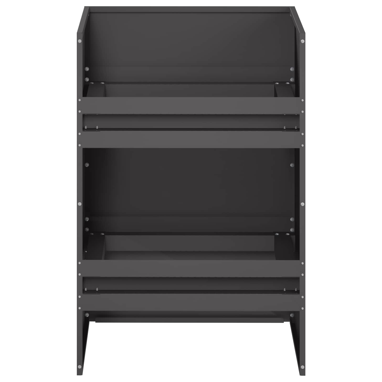 Γλάστρα Κήπου Μαύρο 40 x 40 x 60 cm Ψυχρής έλασης χάλυβας