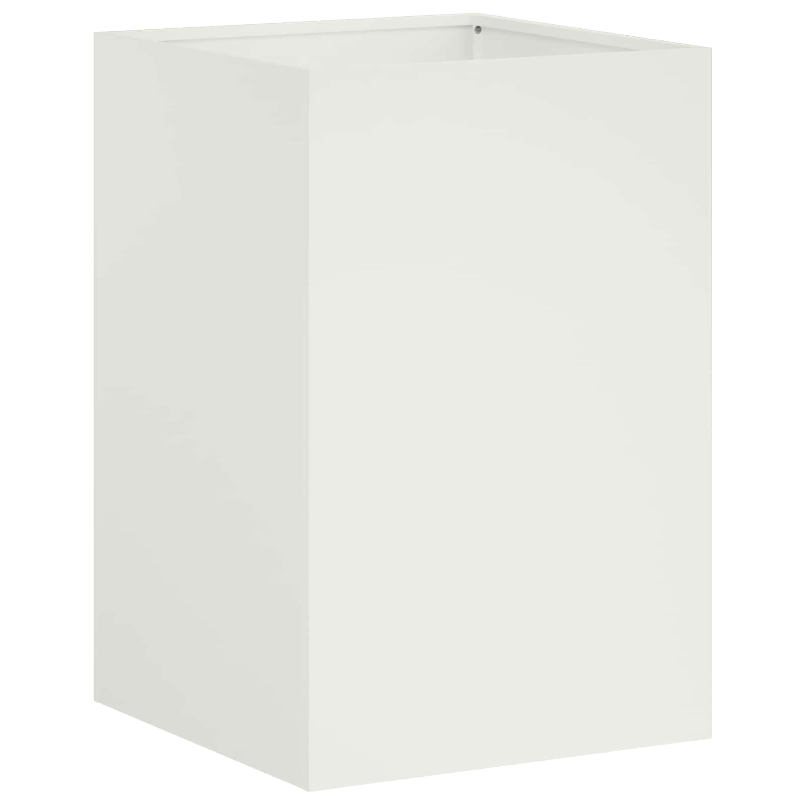 Γλάστρα Κήπου Λευκό 40 x 40 x 60 cm Ψυχρής έλασης χάλυβας