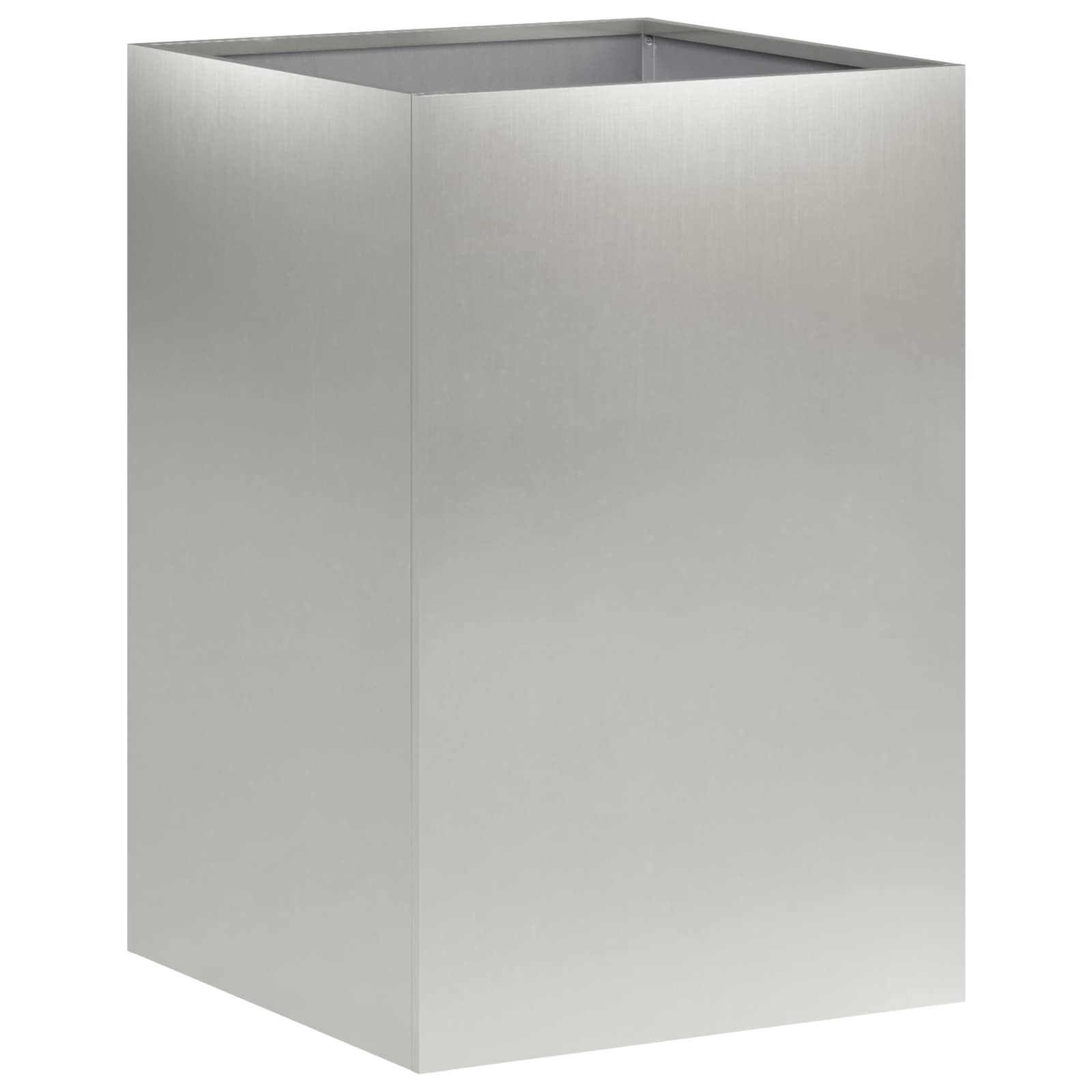 Γλάστρα Κήπου Ασημί 40 x 40 x 60 cm Ανοξείδωτο Ατσάλι