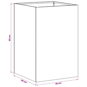 Γλάστρα Κήπου Ασημί 40 x 40 x 60 cm Ανοξείδωτο Ατσάλι