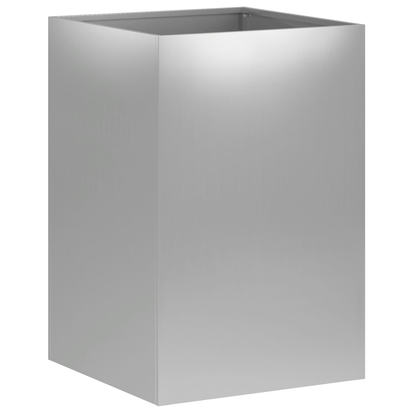 Γλάστρα Κήπου Ασημί 40 x 40 x 60 cm Γαλβανισμένος Χάλυβας